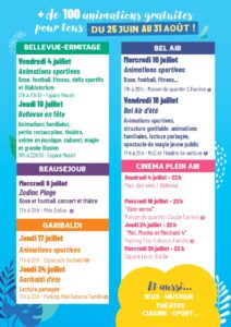 flyer un été à Saint-Priest : Garibaldi, Bellevue-ermitage, Bel air et Beauséjour